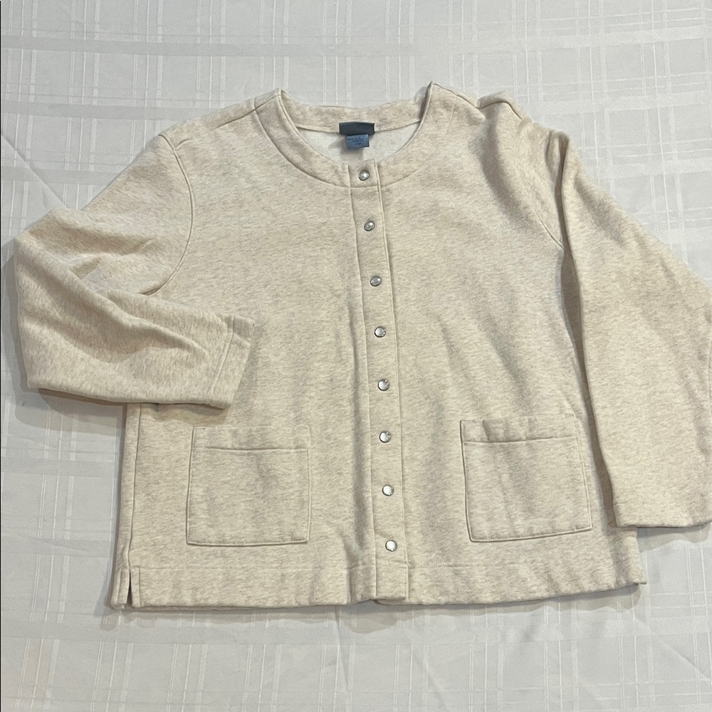 Cream Button-Up Cardigan